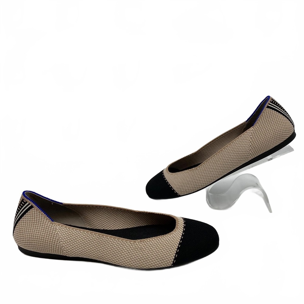 Rothy's Beige Black Shoes Two-tone Flat | Womens 8.5